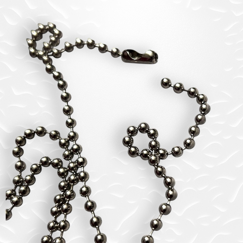 Supplies! 10 Ball Chain Dog Tag Necklaces - Picture 3 of 3